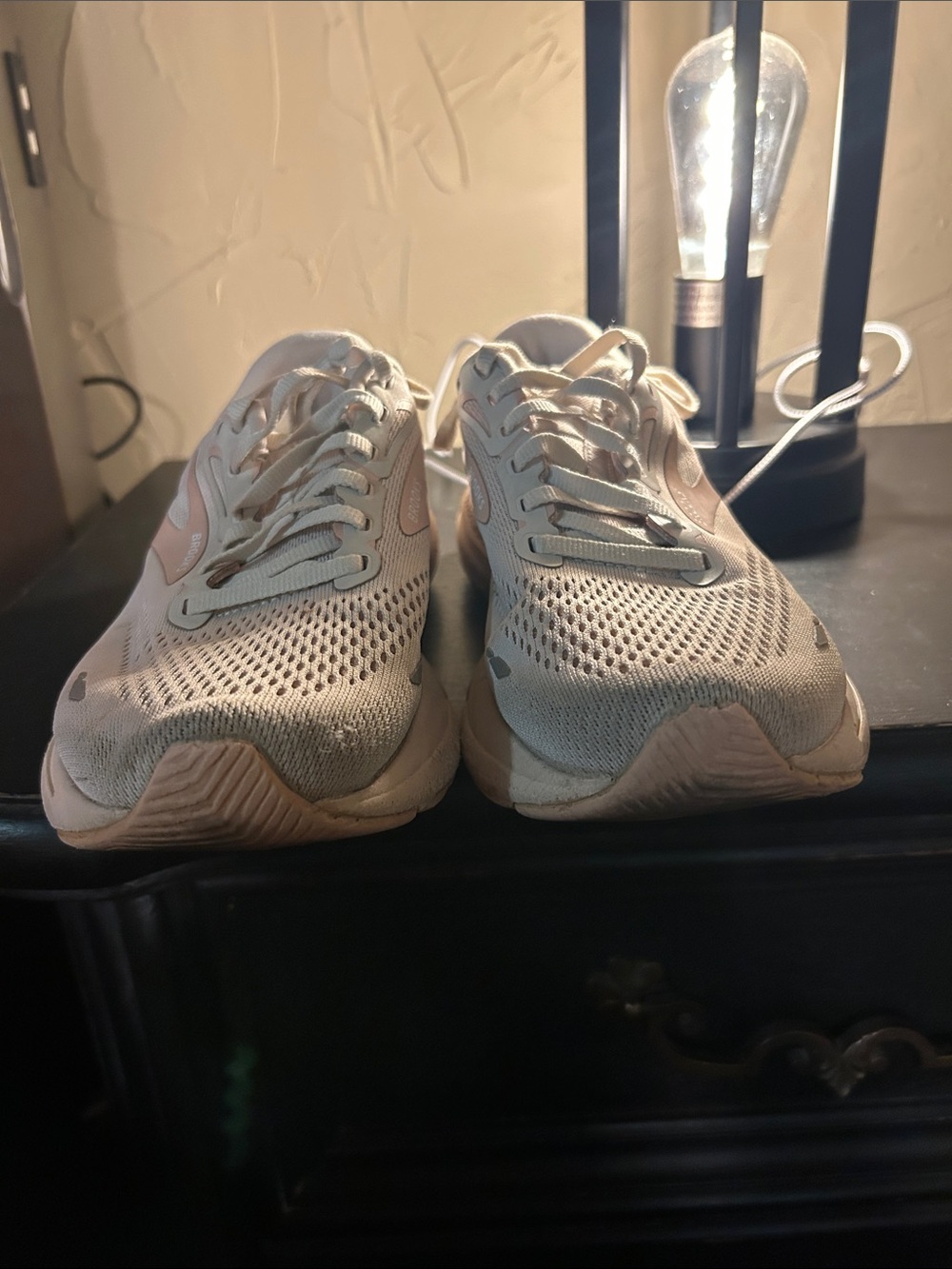 Brooks Women's Running Sneakers in Cream with Pink Accents - Picture 3 of 16